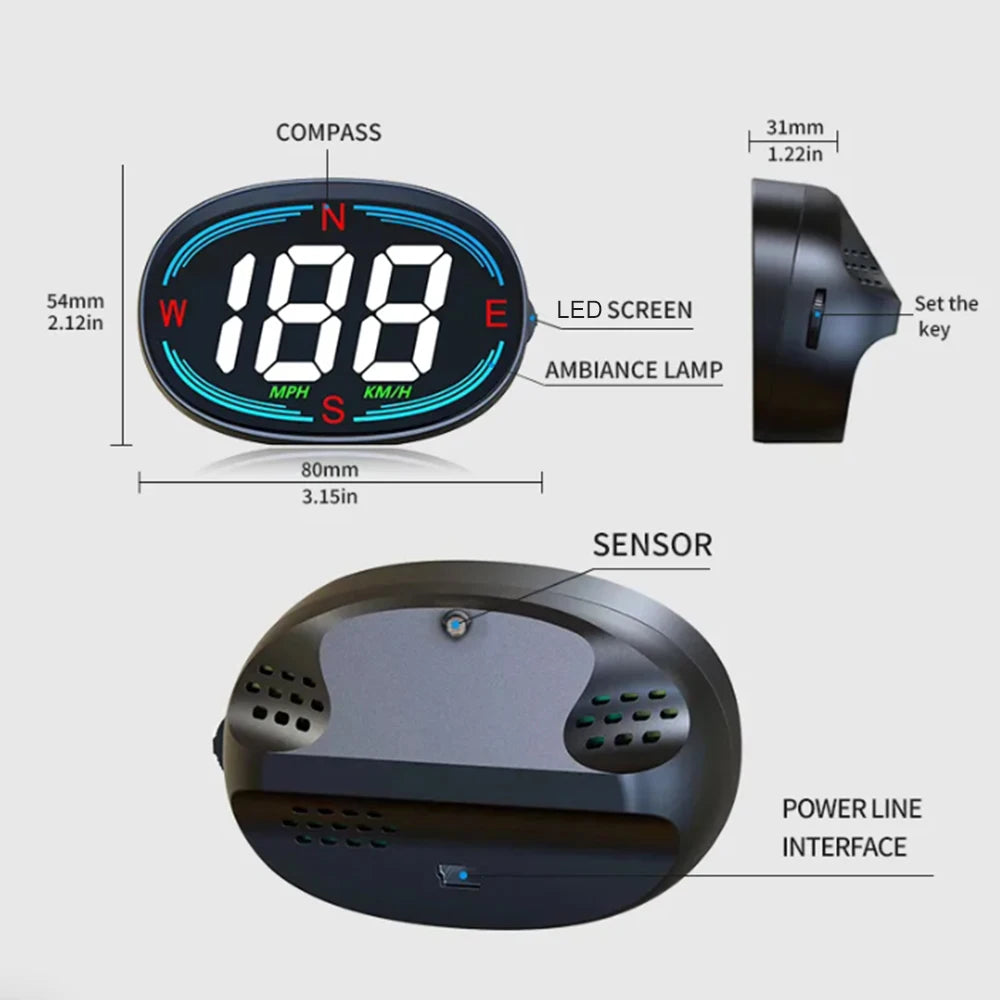 H2 Car Digital HUD Speedometer