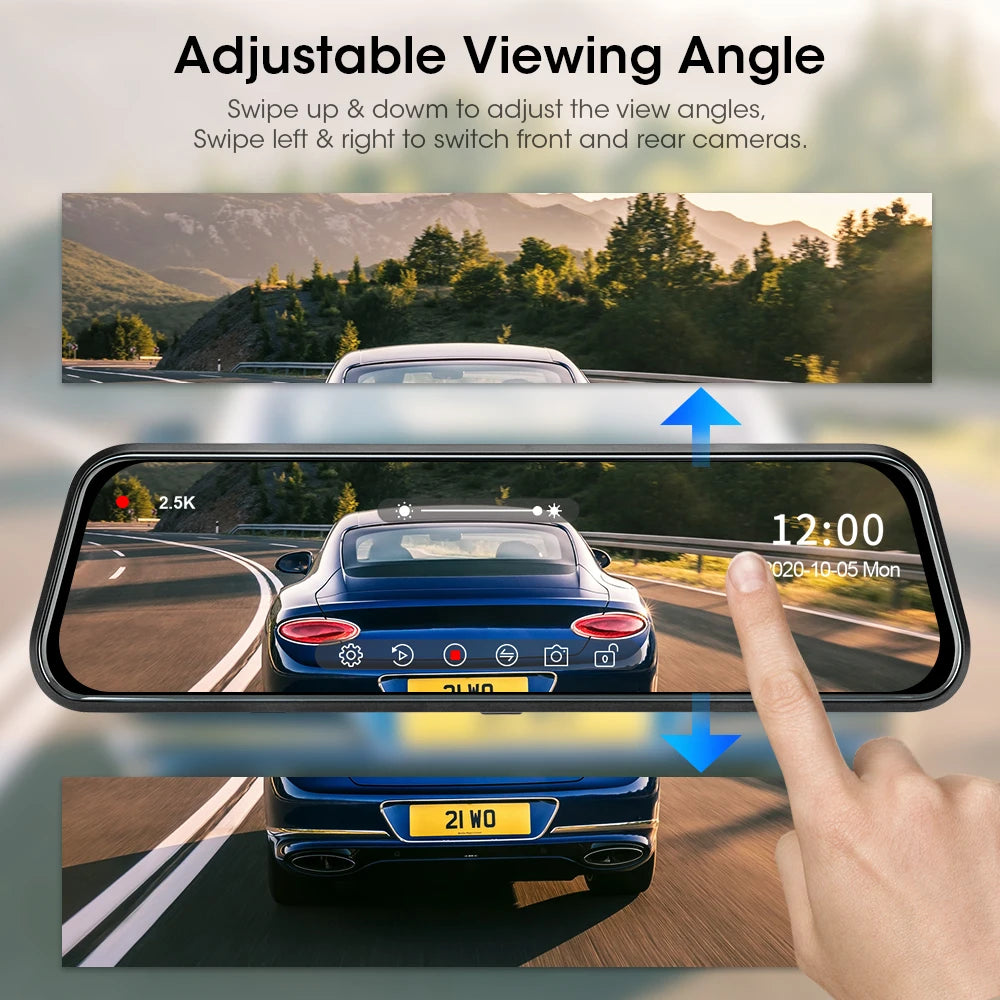 WIFI Car Rearview Mirror Recorder 2K Dash Cam