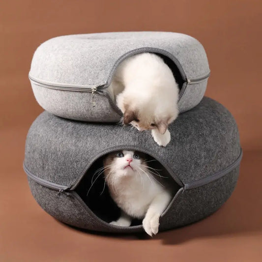 Donut Cat Bed Interactive Tunnel Toys