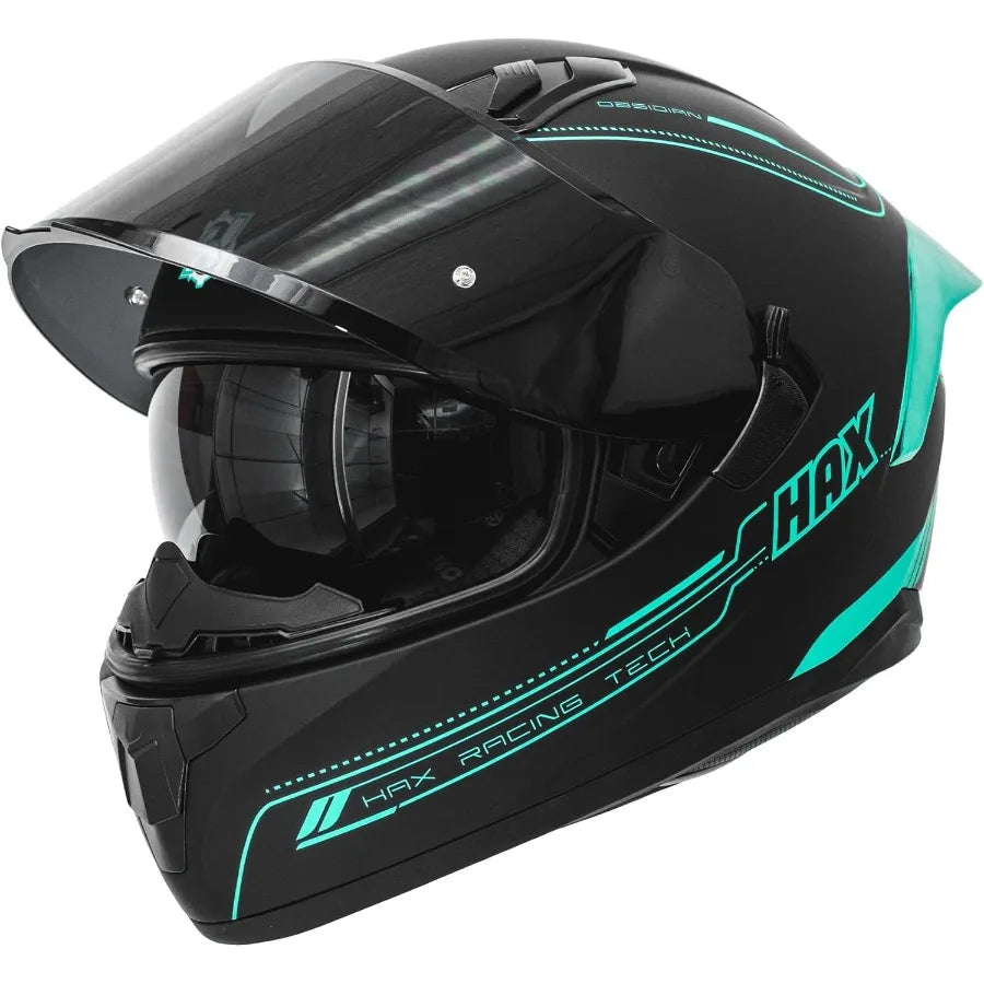 Full face dual visor motorcycle helmet