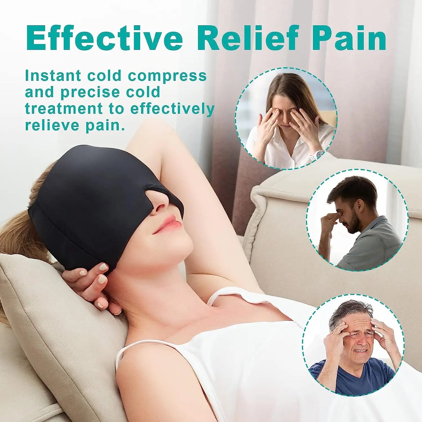 headache hat Gel Hot Cold Therapy Ice Cap