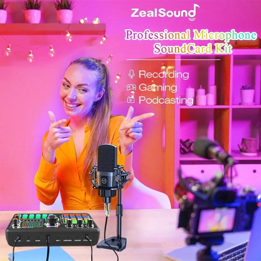 Professional Sound Card Kit Microphone