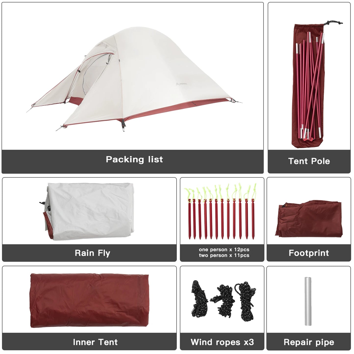 20D Nylon Waterproof Hiking Tent