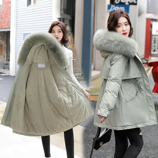 Women Parka Fashion Long Coat Jacket