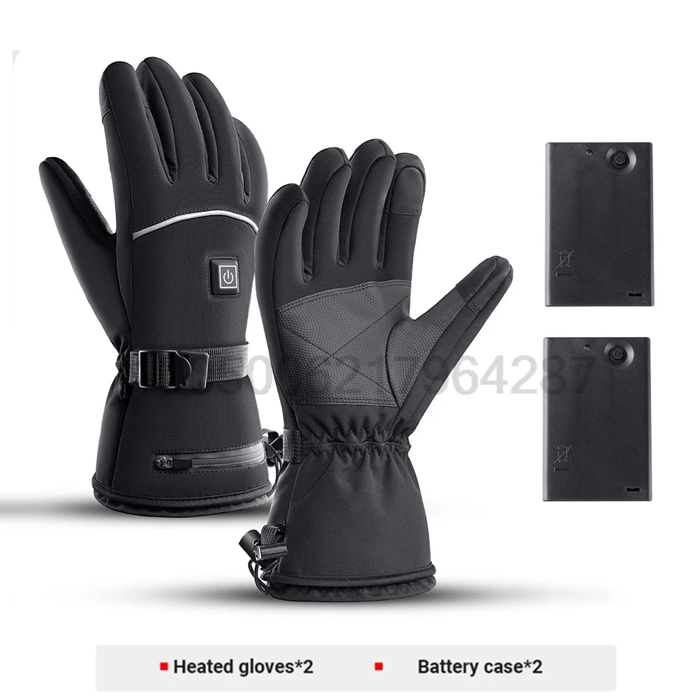 Heated Waterproof Gloves with Battery Case