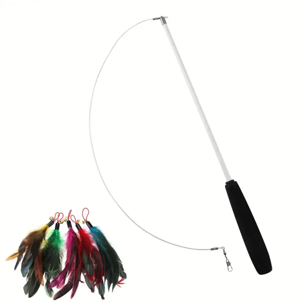Cat Teaser Wands Three-section Telescopic Fishing Pole Toys