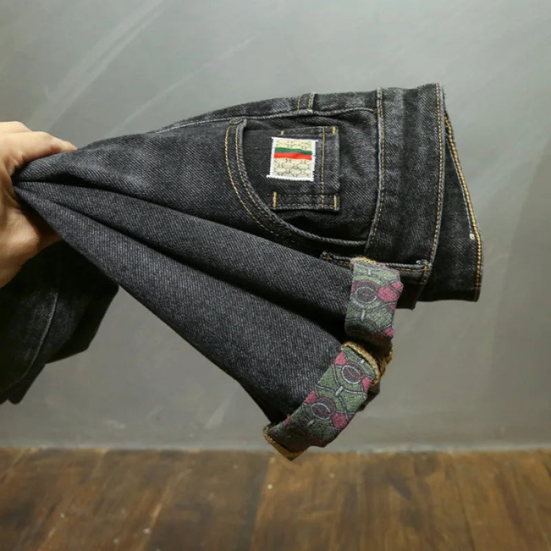 Men'S High-End Stretch Embroidery Stitching Jeans