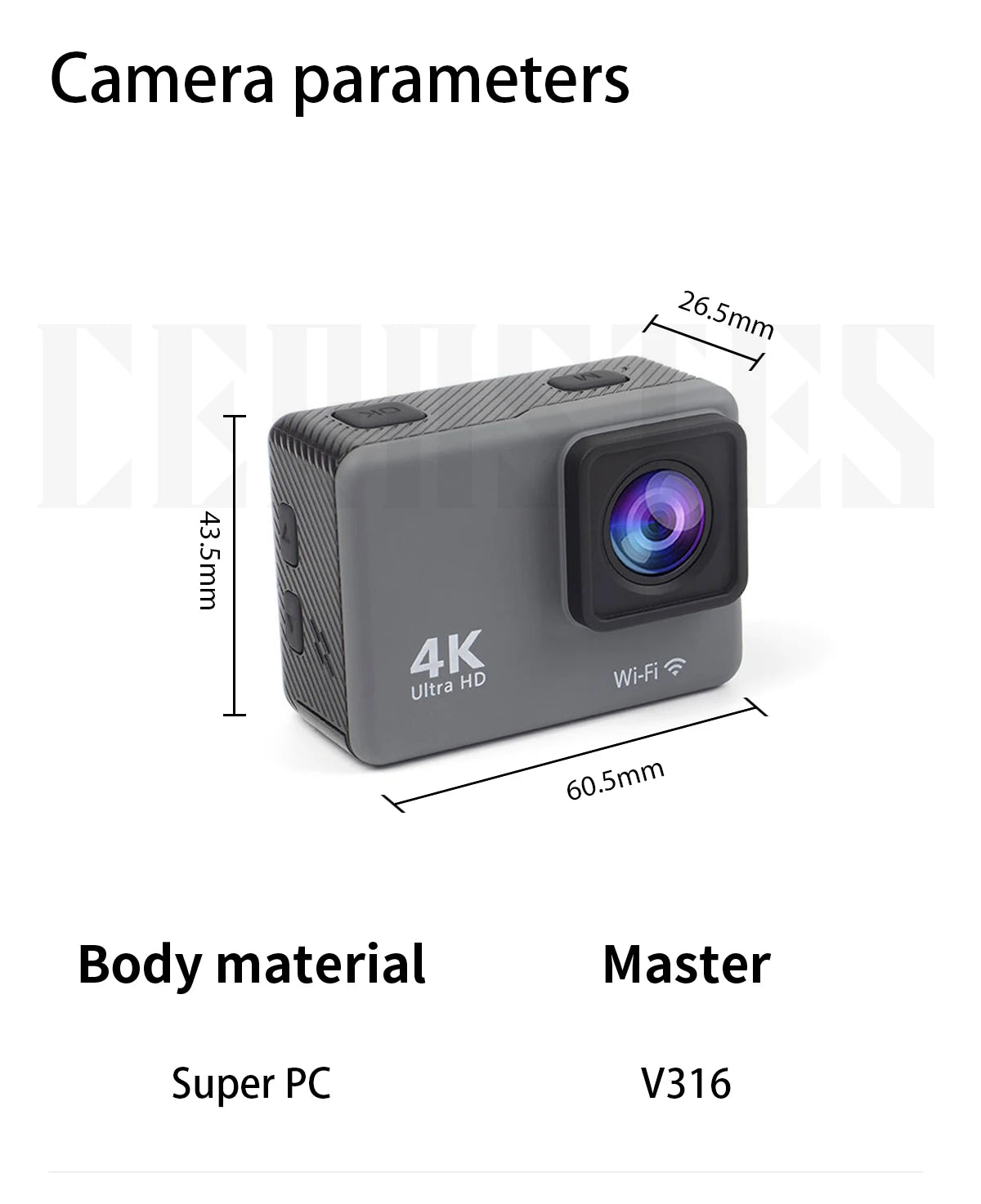 4K60FPS with wifi remote control Camera