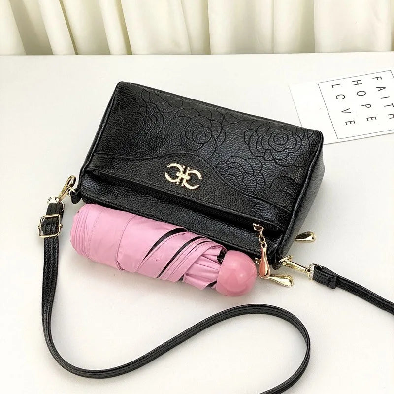 Women Classic Flower Embossed Handbag