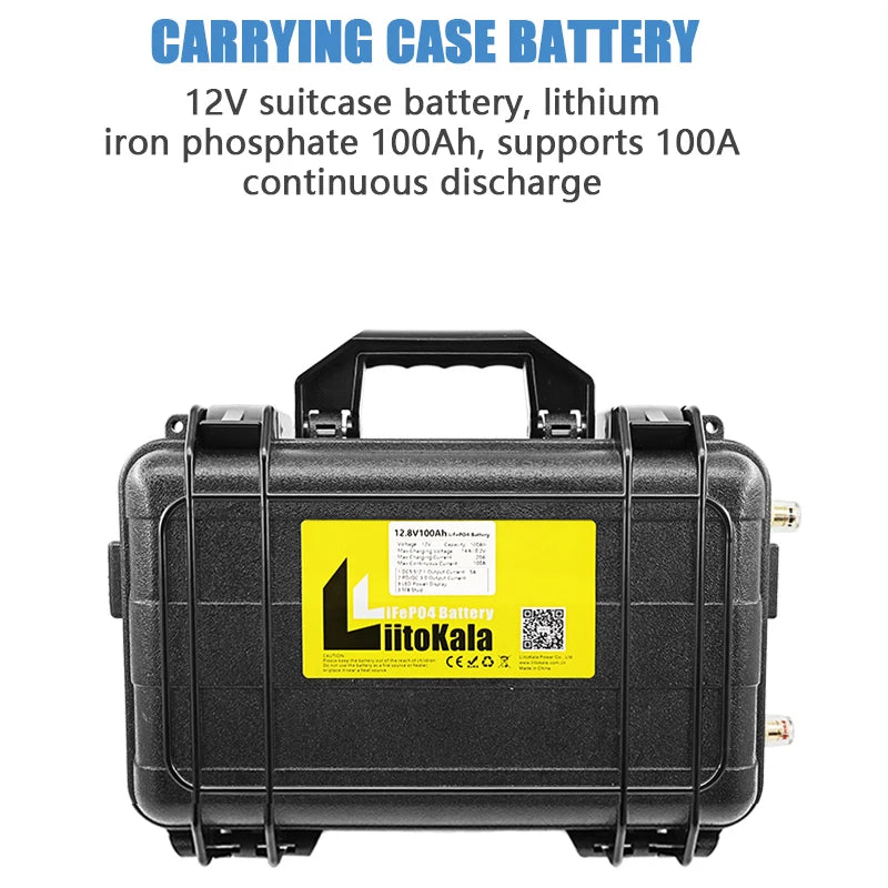 12.8V 100Ah LiFePO4 Waterproof Solar Camper Battery