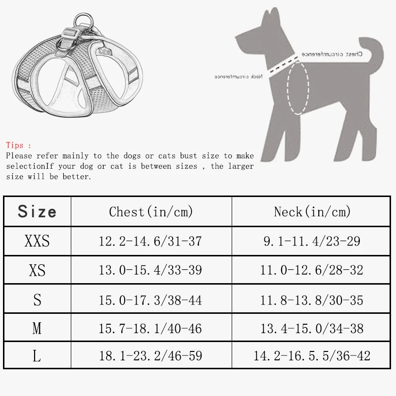 Pets Reflective Harness+Leash Set