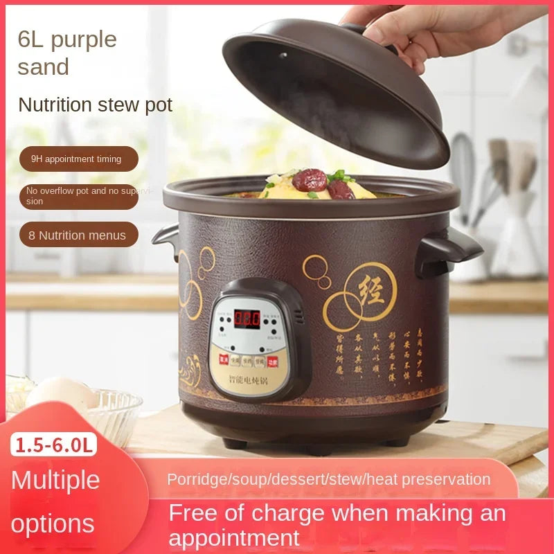 220V Intelligent Ceramic Slow Cooker