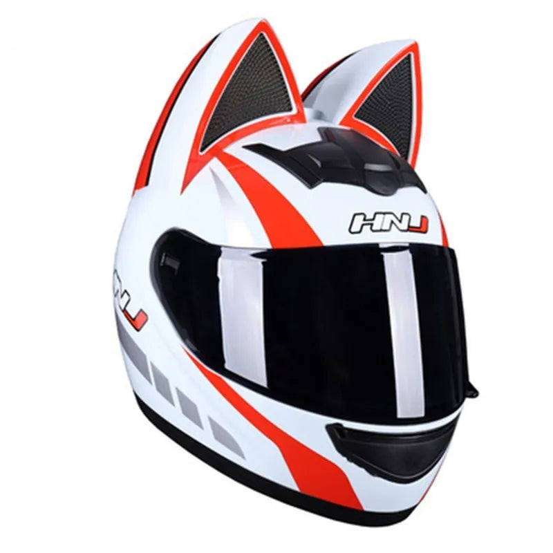 Cat Ear Motorcycle Full Face Helmet