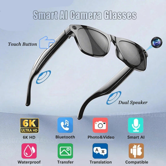 6K HD AI Smart Camera Glasses