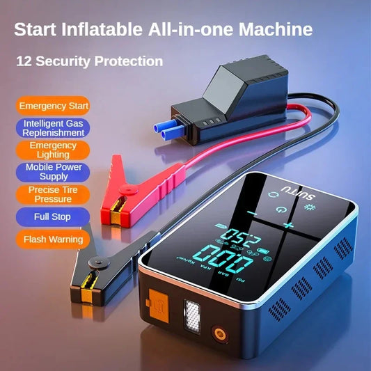 Car Jump Starter Air Pump 4 in 1 Portable Air Compressor