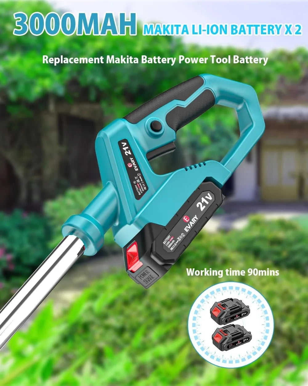 Electric Battery Powered Weed Eater 21V String Trimmer