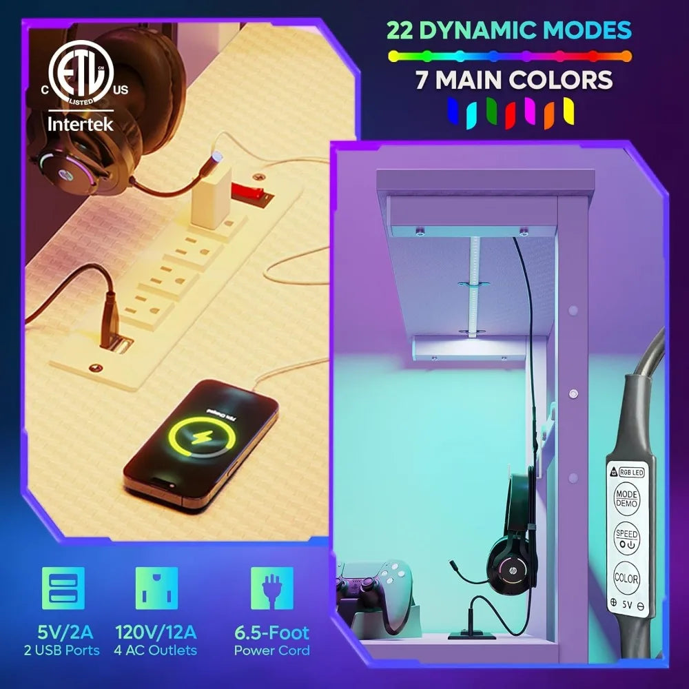 44 Inch Led Gamer Laptop Desk
