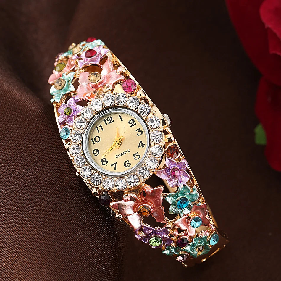 Women Luxury Diamonds Bangle Wrist Watch