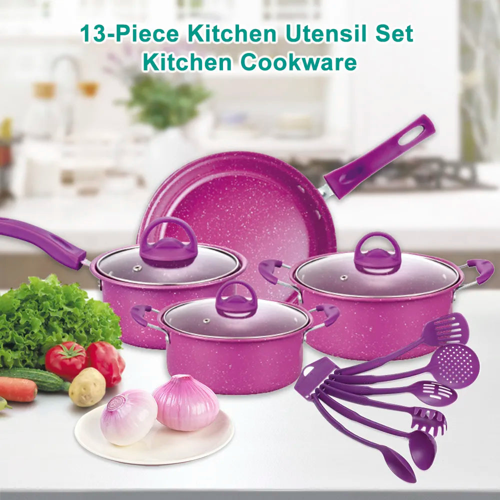 13-Piece Non-Stick Cooking Pots Pan Set