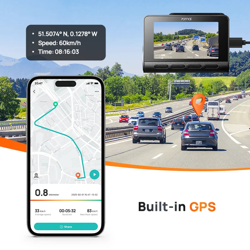 A810 UHD 4K 150FOV Built-in GPS Dash Cam