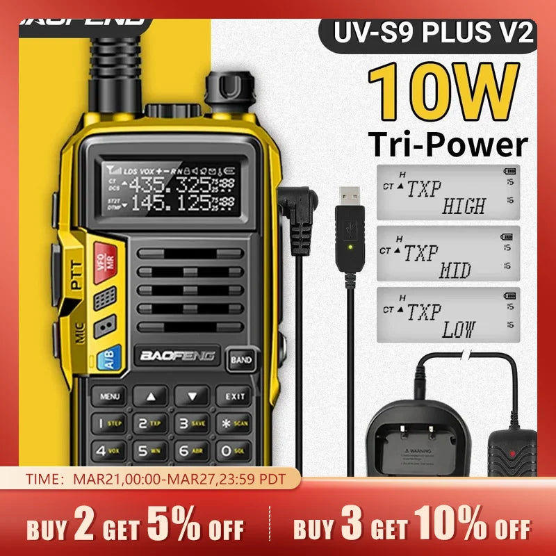 UV S9 Plus V2 10W Powerful Walkie Talkie