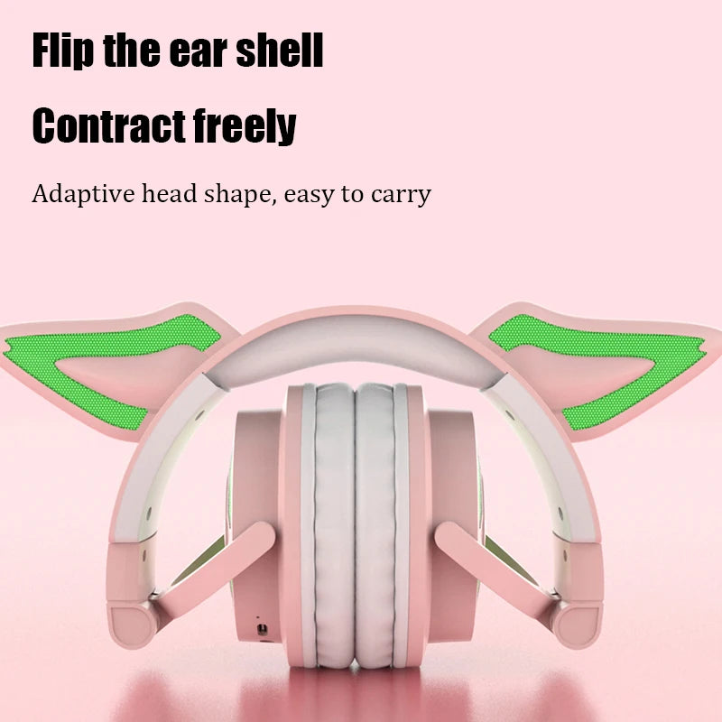 RGB Cat Ear Bluetooth Headphones