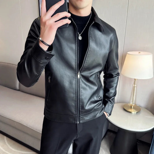 Stylish Men's PU Leather Jacket