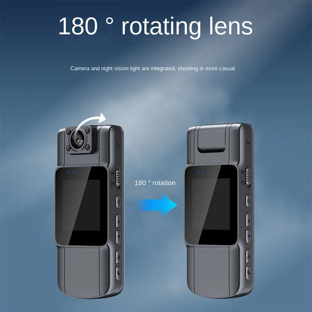 180 Rotatable Len And Back Clip HD Body Worn Camera