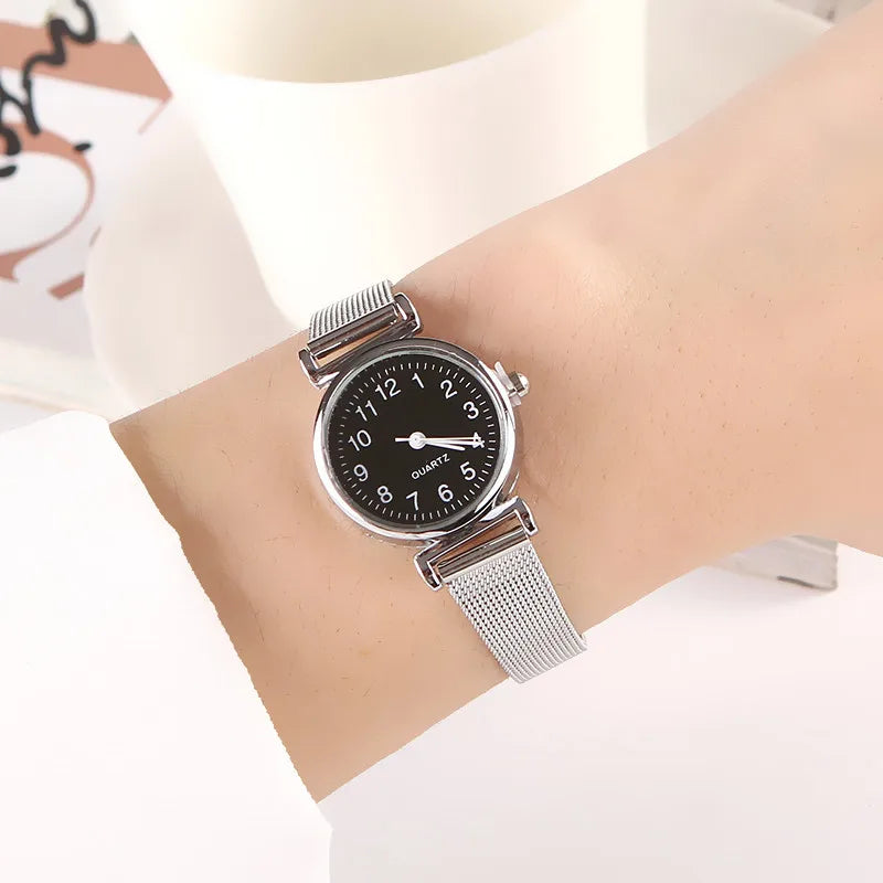 Female White Stainless Steel Band Watches
