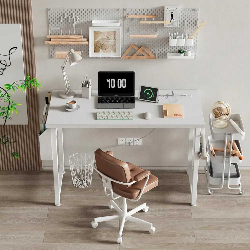 39 Inch White Computer Desk
