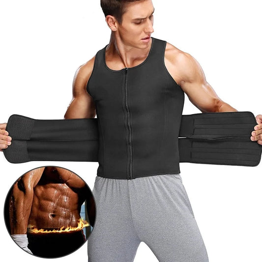 Waist Trainer Sauna Vest Double Belt
