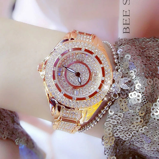 Women's Gold Rhinestone Wristwatch