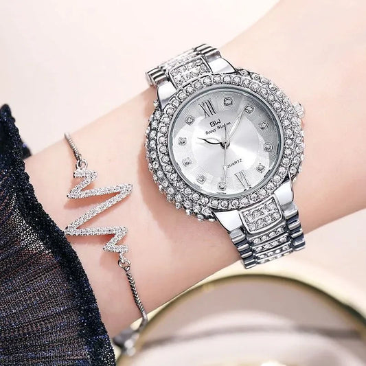 Women Diamond Starry Sky Roman Scale Watch