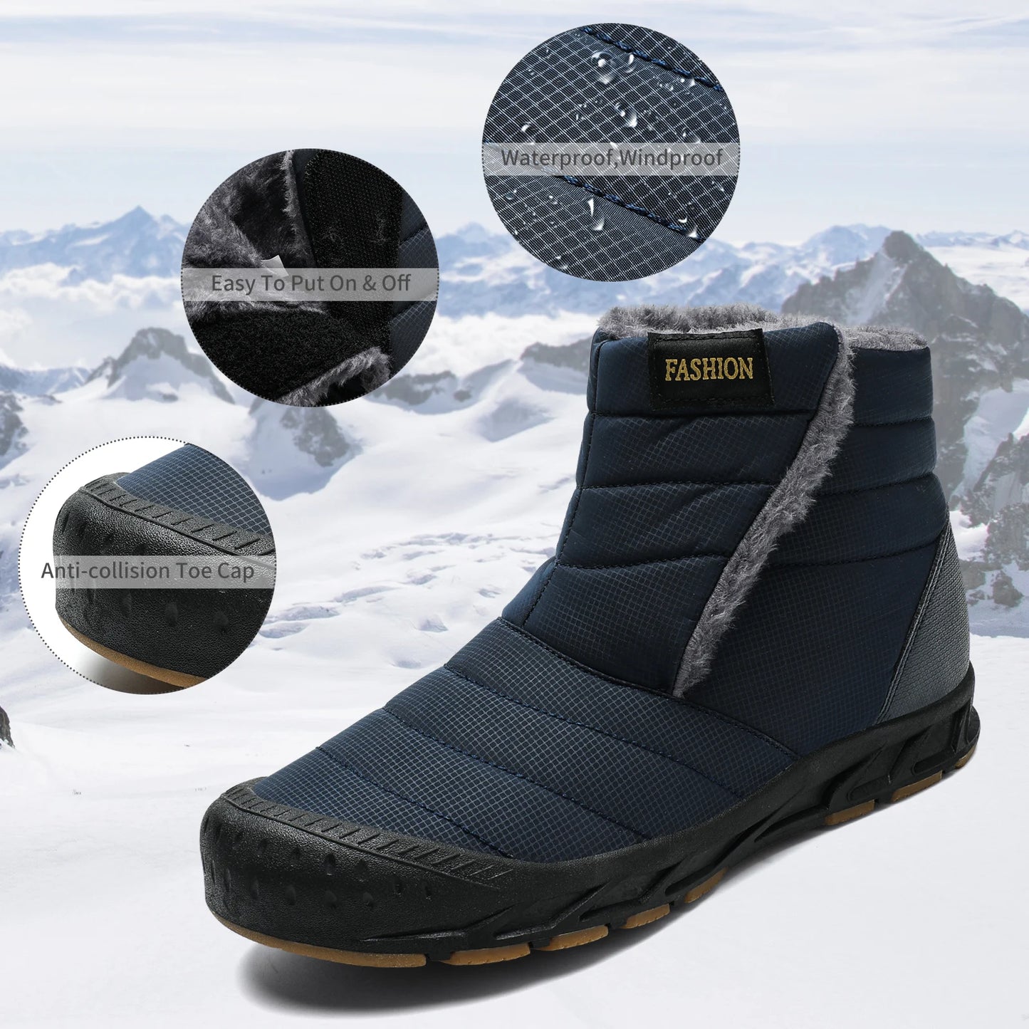 Men Waterproof Snow Boots