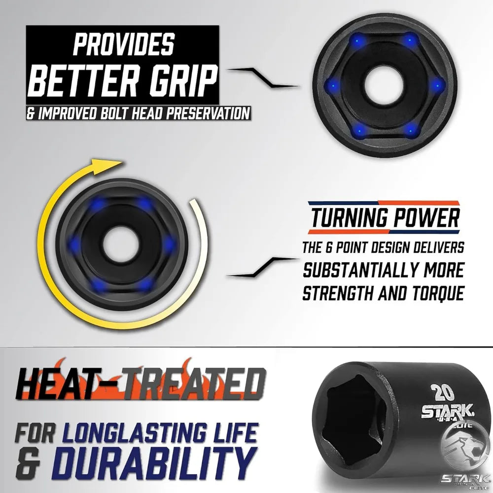 1/2" Drive Master Impact Socket Set