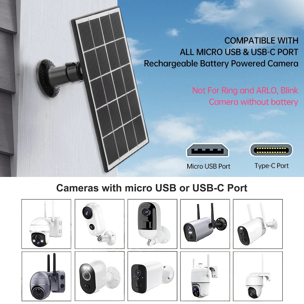 5V 8W Camera Solar Charging Panel