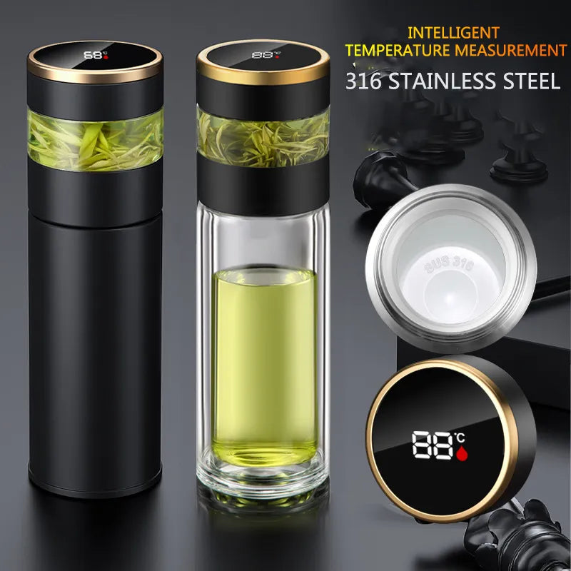 LED Display Insulated Travel Coffee Mug