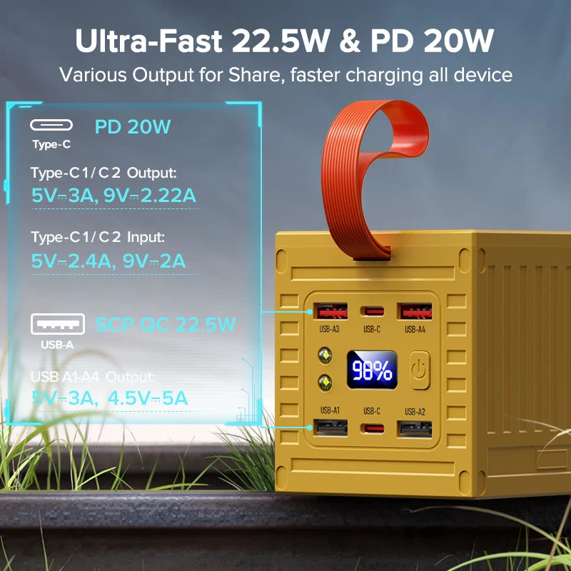 60000mAh Large Battery Capacity Power Bank