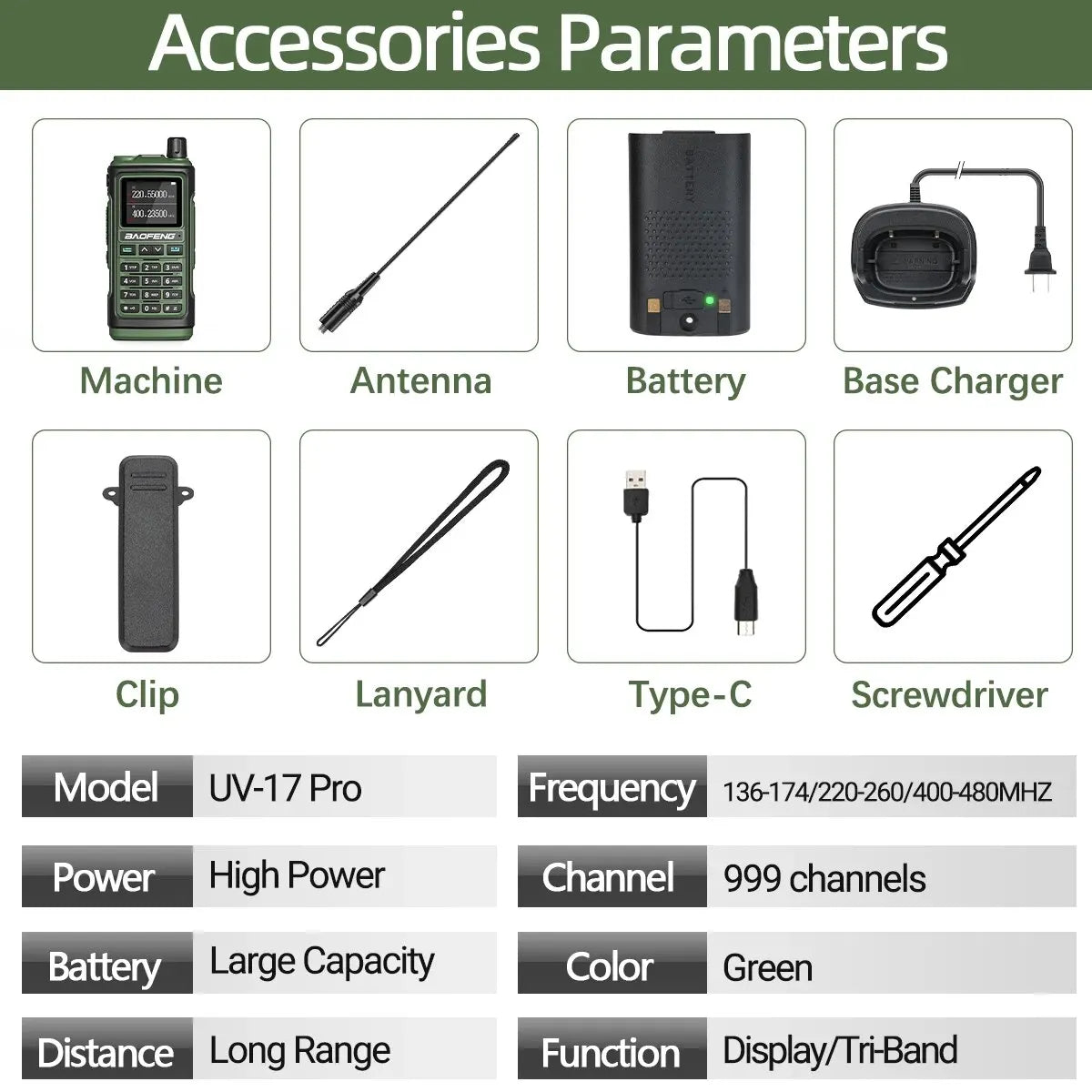 UV 17 Pro Wireless Copy Frequency Walkie Talkie