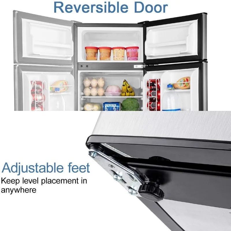 Compact 2-Door Mini Fridge