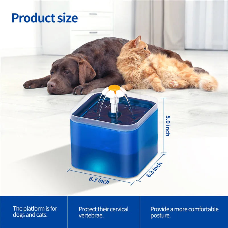 2L Automatic Cats Water Fountain with LED Lighting
