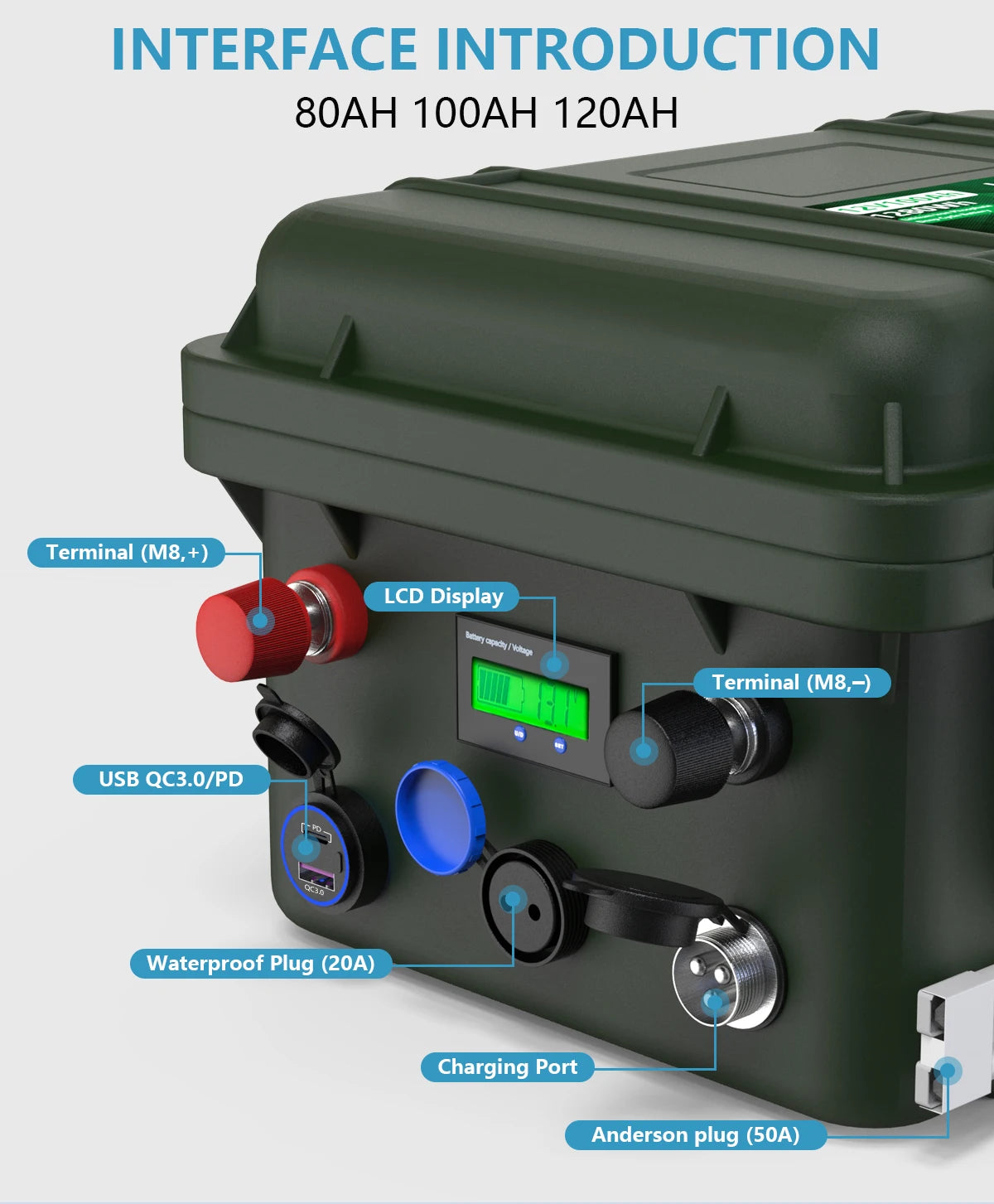 LiFePO4 12V 120AH 100AH 80AH 140AH Battery
