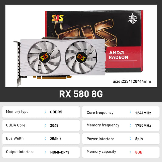 RX 580 8G 256Bit 2048SP GDDR5Graphics Cards