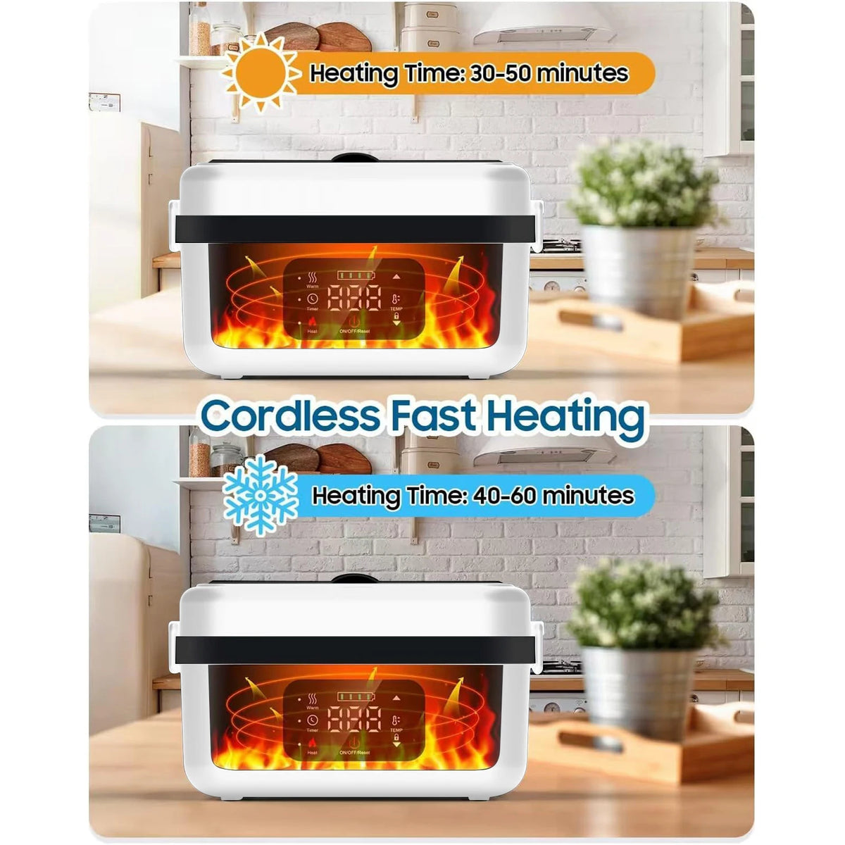 8000mAh Rechargeable Timer Automatic Heating Lunch Box