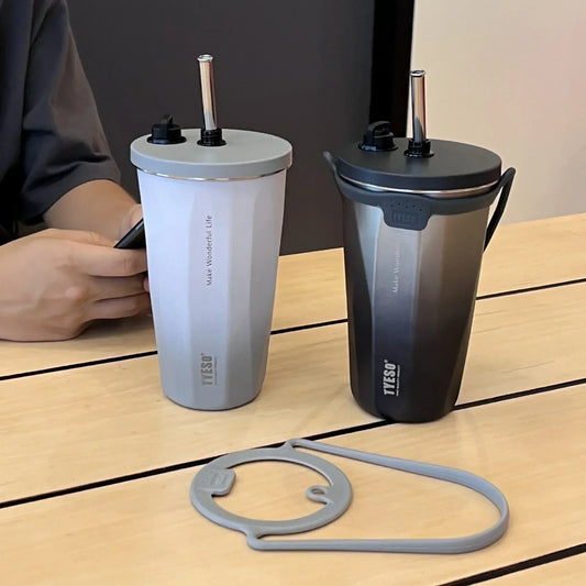 600ml Color Change Thermal Coffee Cup with Straw