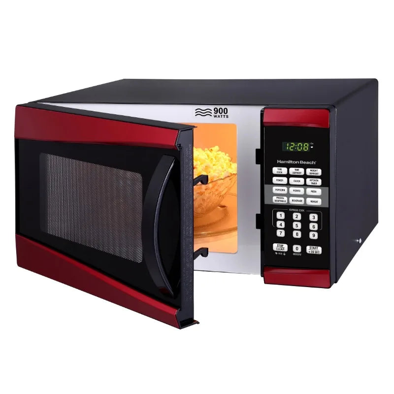 0.9 Cu. ft. 900W Red Microwave oven