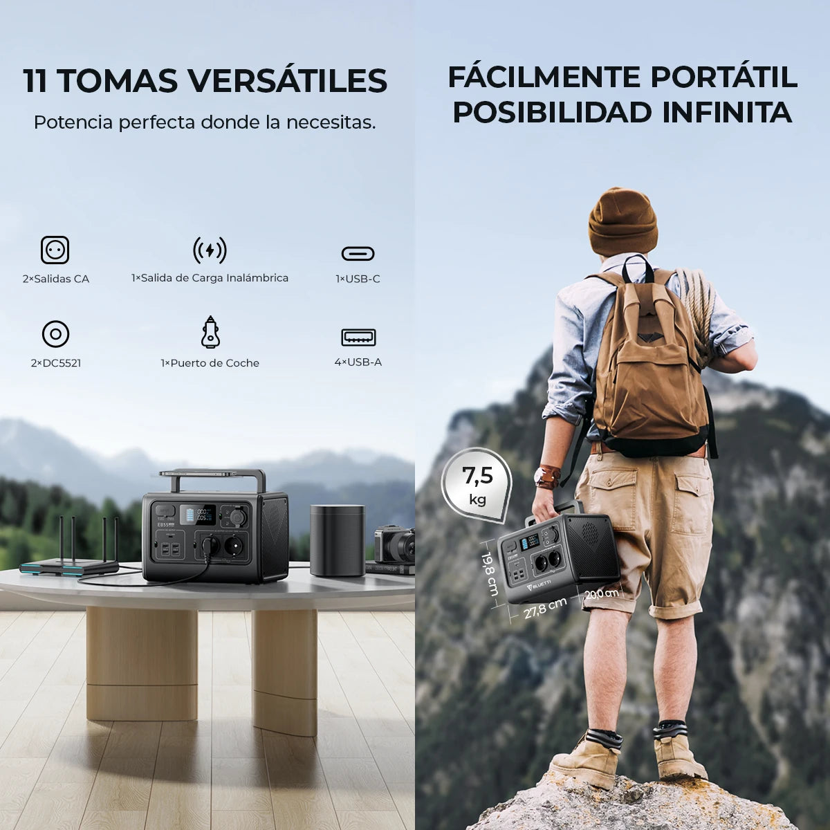 EB55 700W 537Wh Portable Power Station