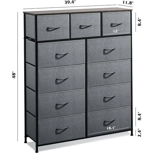 Dark Grey 11-Drawer Dresse