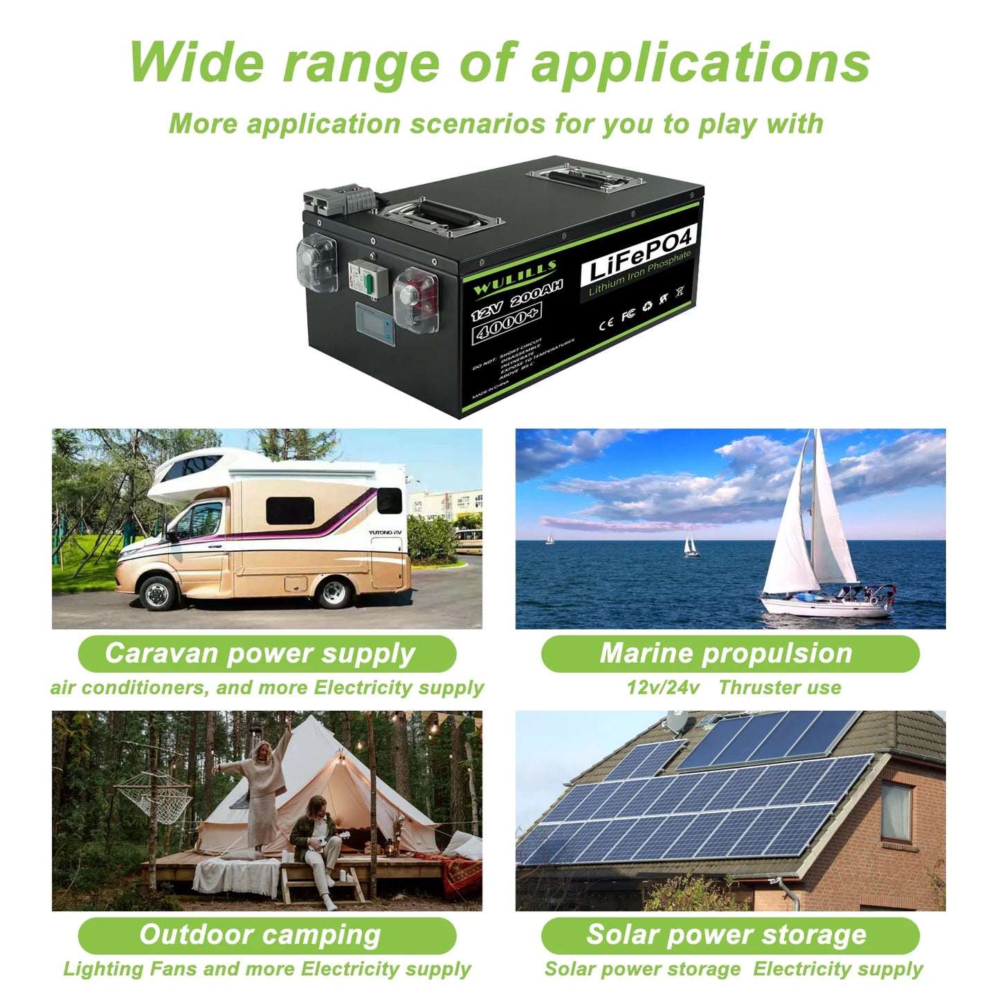12V 200Ah LiFePO4 Energy Storage Battery