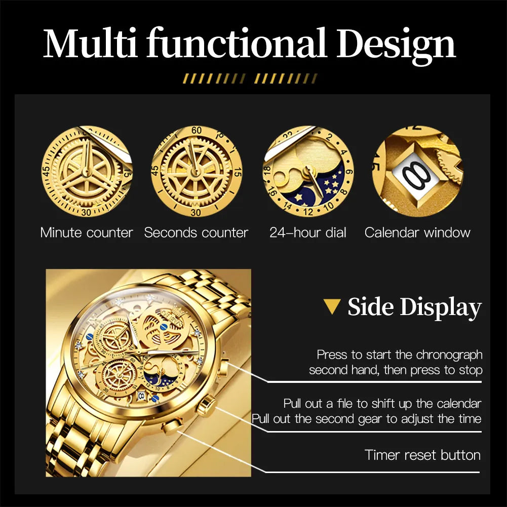 Men's Gold Skeleton Style Watches